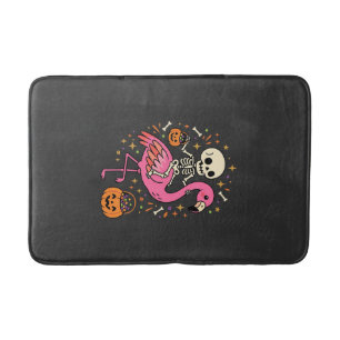 Halloween Flamingo Skeleton Candy Bucket Vector De Bath Mat