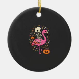 Halloween Flamingo Skeleton Candy Bucket Vector De Ceramic Tree Decoration