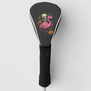 Halloween Flamingo Skeleton Candy Bucket Vector De Golf Head Cover