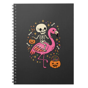Halloween Flamingo Skeleton Candy Bucket Vector De Notebook