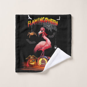 HALLOWEEN FLAMINGOWEEN  PIRATE WASH CLOTH