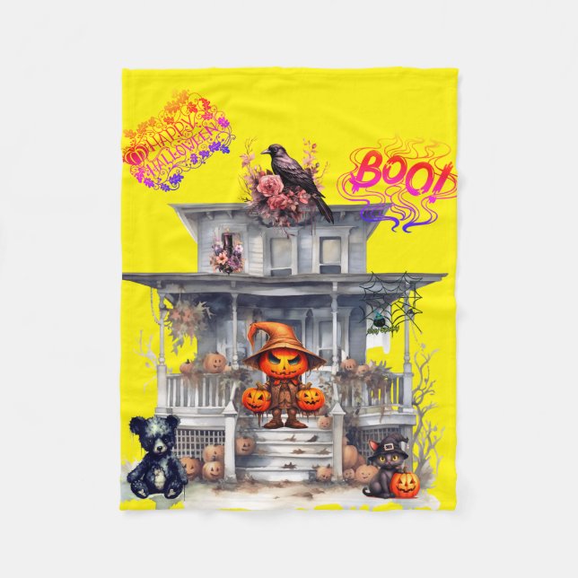 Halloween  fleece blanket (Front)