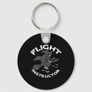 Halloween Flight Instructor Witch Funny Costume Wo Key Ring