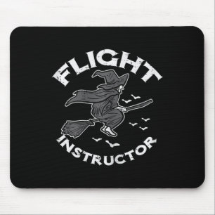 Halloween Flight Instructor Witch Funny Costume Wo Mouse Mat