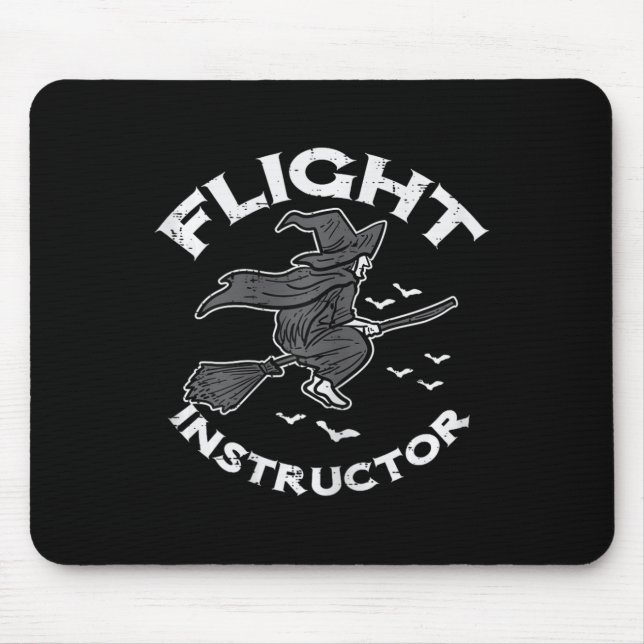 Halloween Flight Instructor Witch Funny Costume Wo Mouse Mat (Front)
