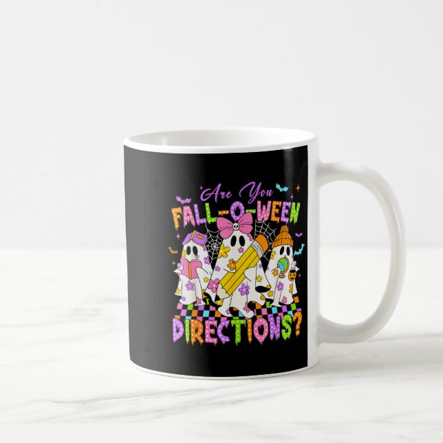 Halloween Floral Ghost Teacher Are You Falloween D Coffee Mug (Right)