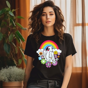 HALLOWEEN FLORAL RAINBOW GHOST T-Shirt