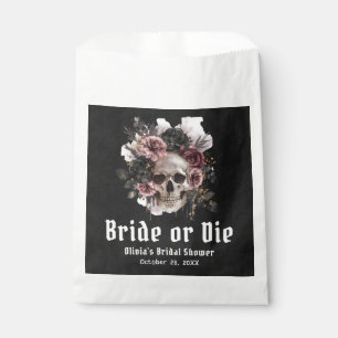 Halloween Floral Skull Bride or Die Bridal Shower Favour Bags