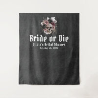 Halloween Floral Skull Bride or Die Bridal Shower