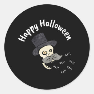 Halloween Floral Sugar Skull Classic Round Sticker