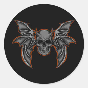 Halloween Floral Sugar Skull Classic Round Sticker