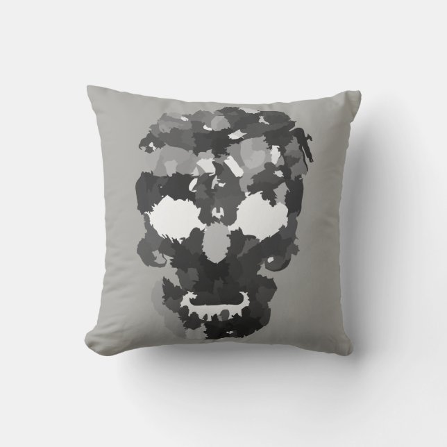 Halloween Floral Vintage Punk Sugar Skull Cushion (Front)