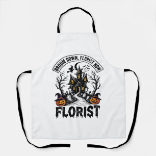 Halloween Florist Witch Vintage Haunted House Shir Apron