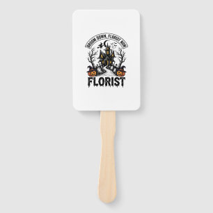 Halloween Florist Witch Vintage Haunted House Shir Hand Fan