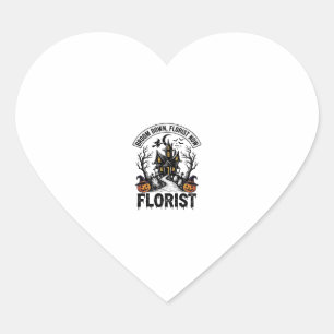 Halloween Florist Witch Vintage Haunted House Shir Heart Sticker