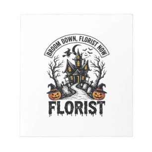 Halloween Florist Witch Vintage Haunted House Shir Notepad