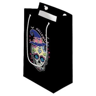 Halloween Flower Skull Small Gift Bag