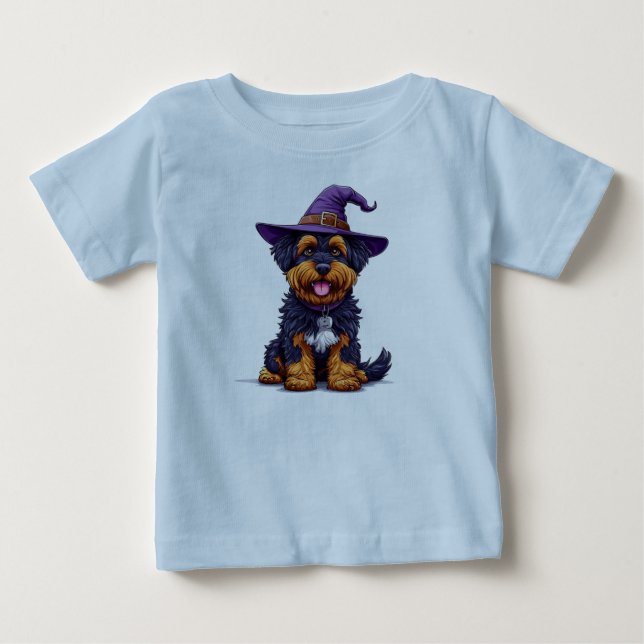 🎃 Halloween Fluffy Dog Baby Tee 🐶 (Front)