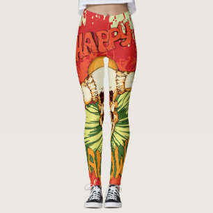 Halloween flyer: diabolical clown theme leggings