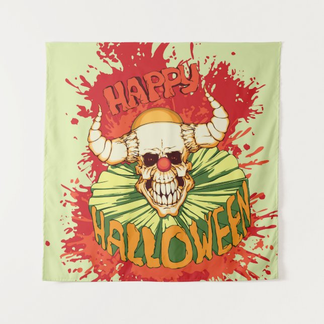 Halloween flyer: diabolical clown theme tapestry (Front)