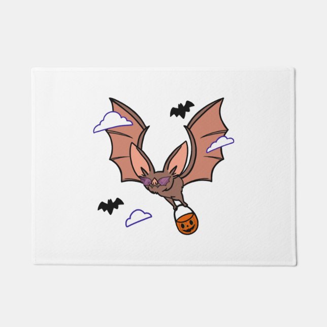 Halloween flying bat cute doormat (Front)