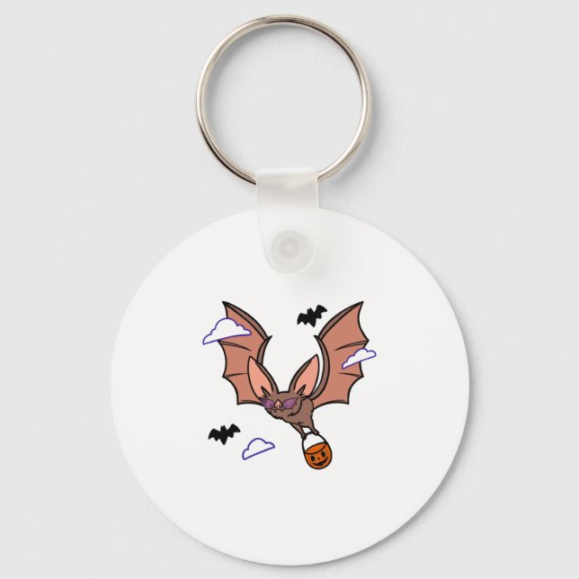 Halloween flying bat cute key ring (Front)