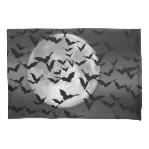 Halloween Flying Bats and a Full Moon Pillowcase