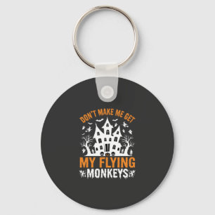 Halloween Flying Monkeys Haunted House Graphic Key Ring