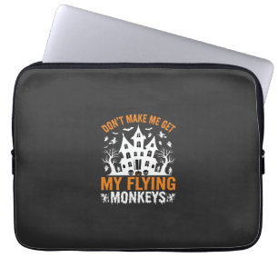 Halloween Flying Monkeys Haunted House Graphic Laptop Sleeve
