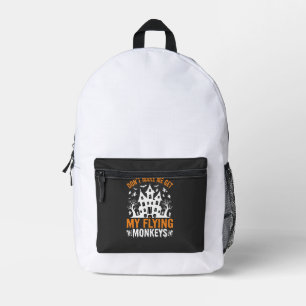 Halloween Flying Monkeys Haunted House Graphic Printed Backpack