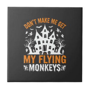 Halloween Flying Monkeys Haunted House Graphic Tile