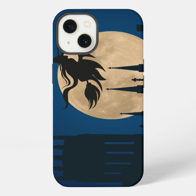 Halloween flying witch iPhone case (Back)