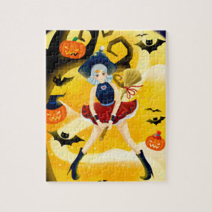 Halloween Flying Witch Jigsaw Puzzle