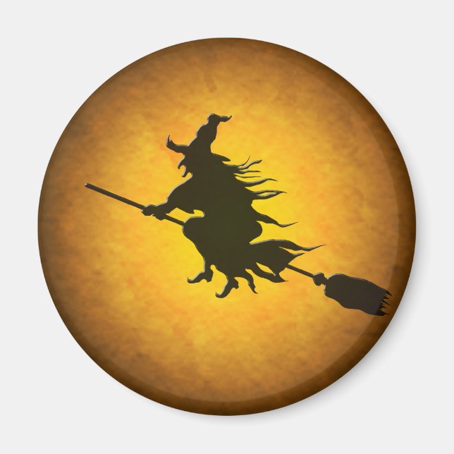 Halloween Flying Witch Magnet (Front)