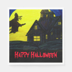 HALLOWEEN FLYING WITCH napkins