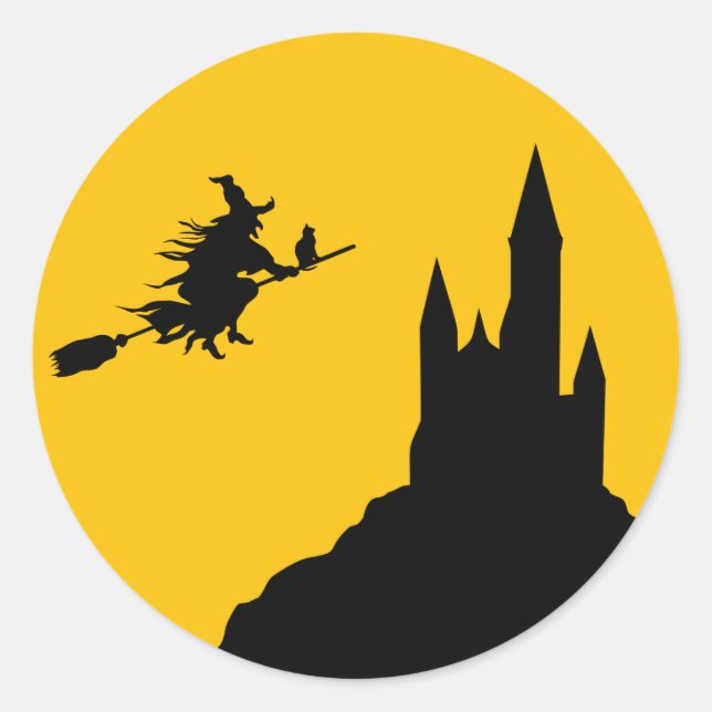 Halloween Flying Witch Stickers (Front)