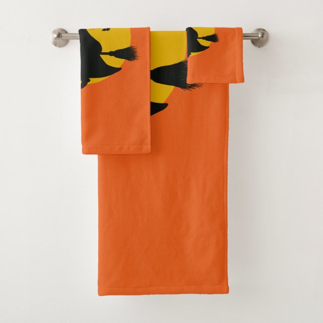 Halloween Flying Witch Towels (Insitu)
