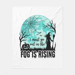 Halloween Fog Is Rising Witch Pumpkin Vintage Shir Fleece Blanket