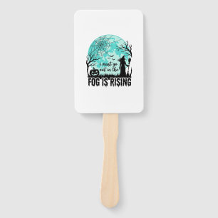 Halloween Fog Is Rising Witch Pumpkin Vintage Shir Hand Fan