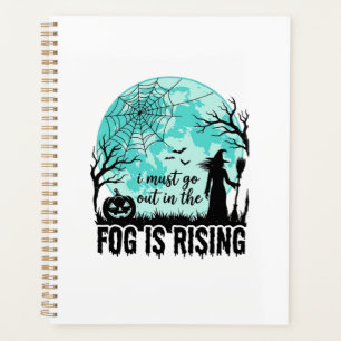 Halloween Fog Is Rising Witch Pumpkin Vintage Shir Planner