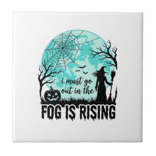 Halloween Fog Is Rising Witch Pumpkin Vintage Shir Tile