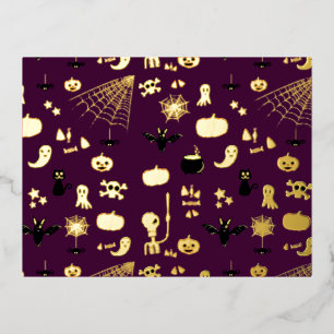 Halloween Foil Holiday Postcard