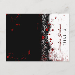 Halloween FOLDING PlaceCard Blood Splattered Names Postcard
