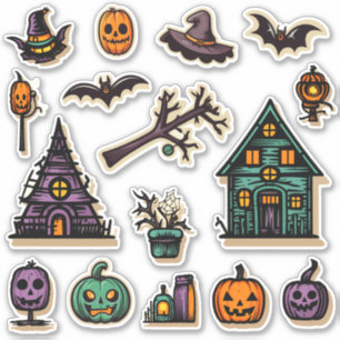 Halloween Folk Art Stickers