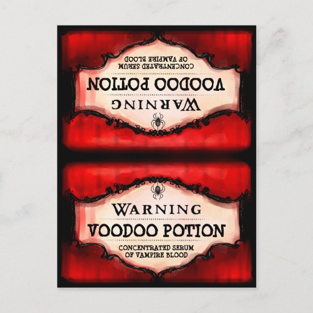 Halloween Food & Beverage Tent Card - Red Black (Front)