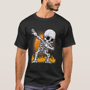 Halloween For Boys Kids Girl Dabbing Skeleton Cos T-Shirt