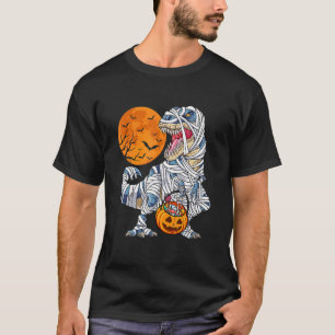Halloween  For Boys Men Dinosaur Rex Mummy Pumpkin T-Shirt
