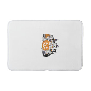 halloween for Cat Cute Kitten Ghost Skeleton Lover Bath Mat