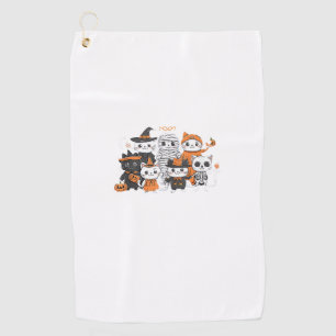 halloween for Cat Cute Kitten Skeleton Ghost Funny Golf Towel