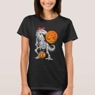 Halloween For Girl Kids Dinosaur Skeleton T Rex Sc T-Shirt
